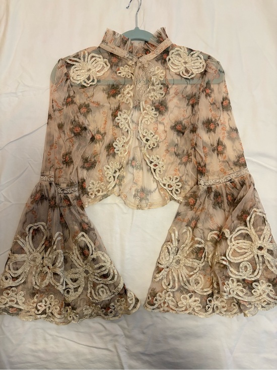 Free People Tops - Free People Embroidered Daydream Top - Sheer/Embroidered - Cream/Blush